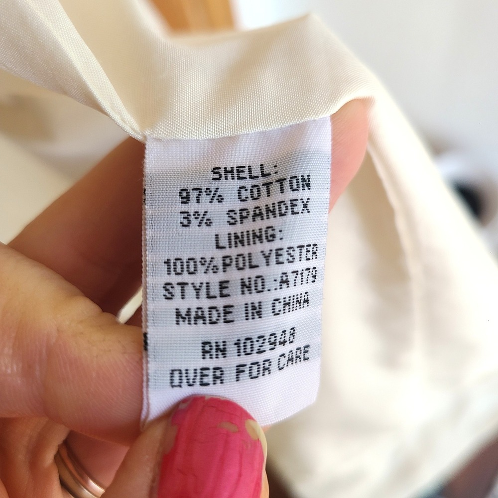Anthropologie Tulle Cream White Cotton MEDIUM Trench Coat Hood‎ Quiet Luxury M - Picture 6 of 8